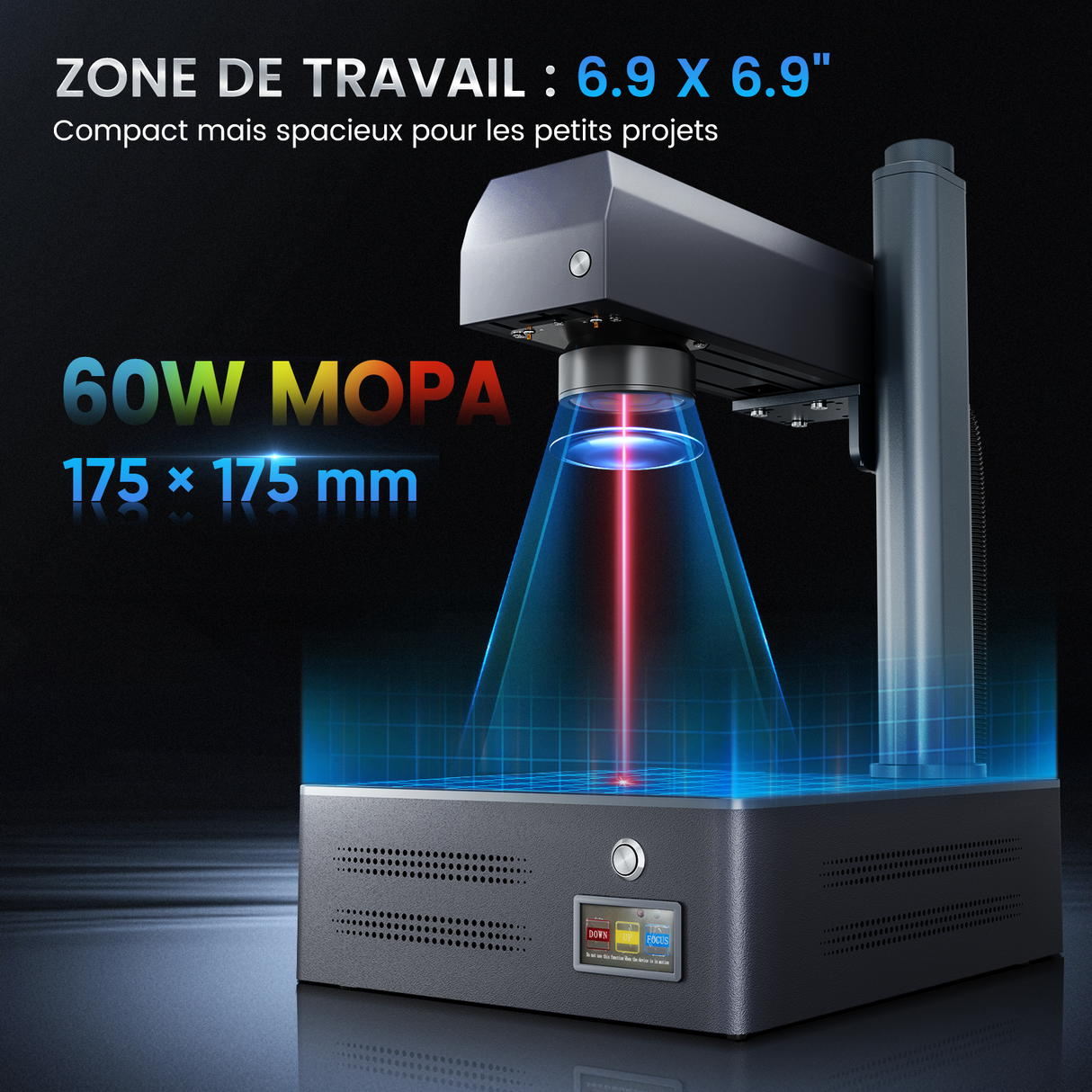 GM 30 W / 60 W MOPA PRO JPT – Graveuse laser avec autofocus pour gravure sur métal