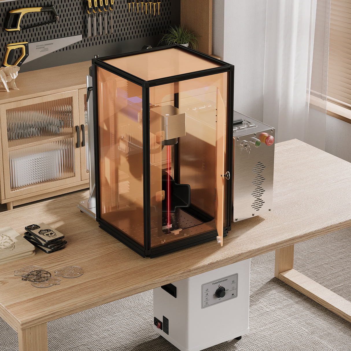 Monport Boîtier de gravure laser pour les lasers à fibre GQ & GPro (avec interrupteur de sécurité porte)