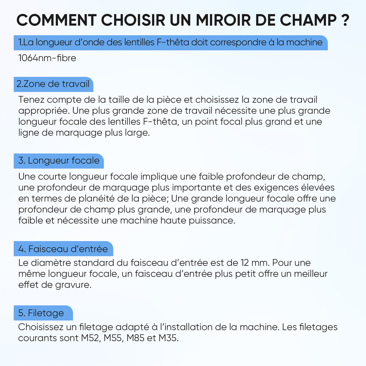 Monport F-theta M85 175mm*175mm Lentille optique de remplacement pour graveur laser à fibre