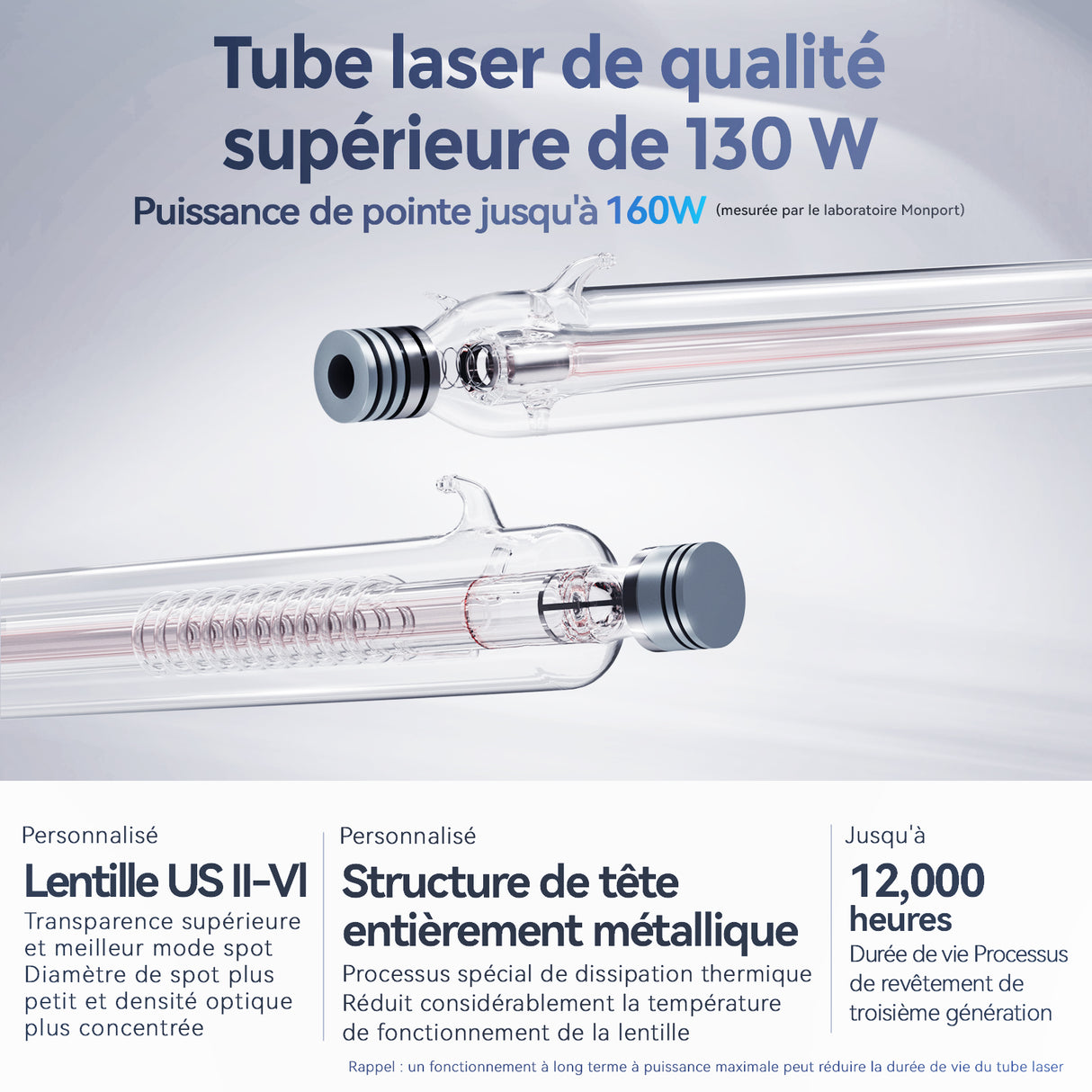 Monport Effi 13S version améliorée machine de gravure et de découpe laser CO2 130W avec fonction de mise au point automatique et refroidisseur d'eau intégré