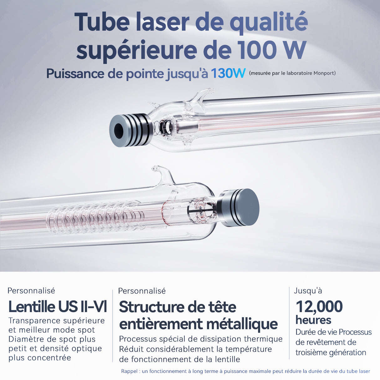 Monport Effi 10S version améliorée machine de gravure et de découpe laser CO2 100W avec fonction de mise au point automatique et refroidisseur d'eau intégré