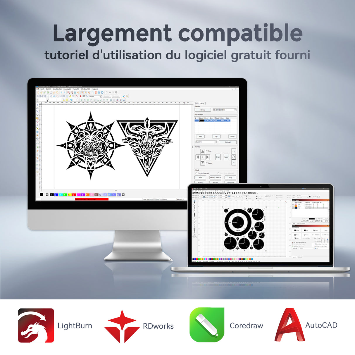 Monport Effi 10S version améliorée machine de gravure et de découpe laser CO2 100W avec fonction de mise au point automatique et refroidisseur d'eau intégré