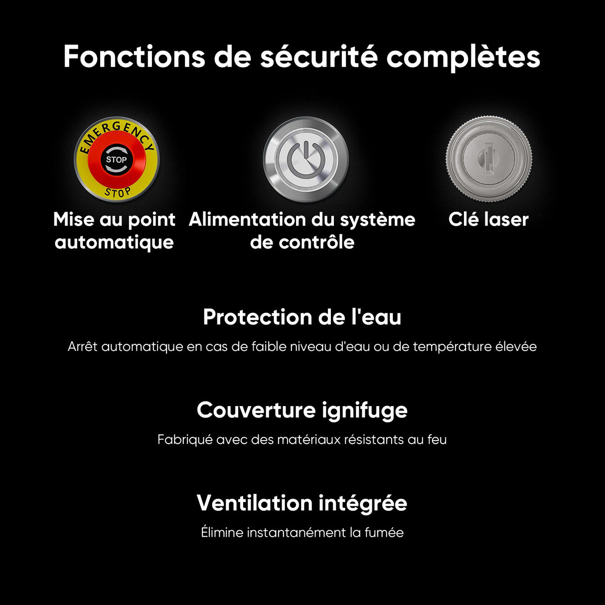 Monport 80W Machine à graver laser CO2 & Cutter (500x700mm) avec Mise au point automatique