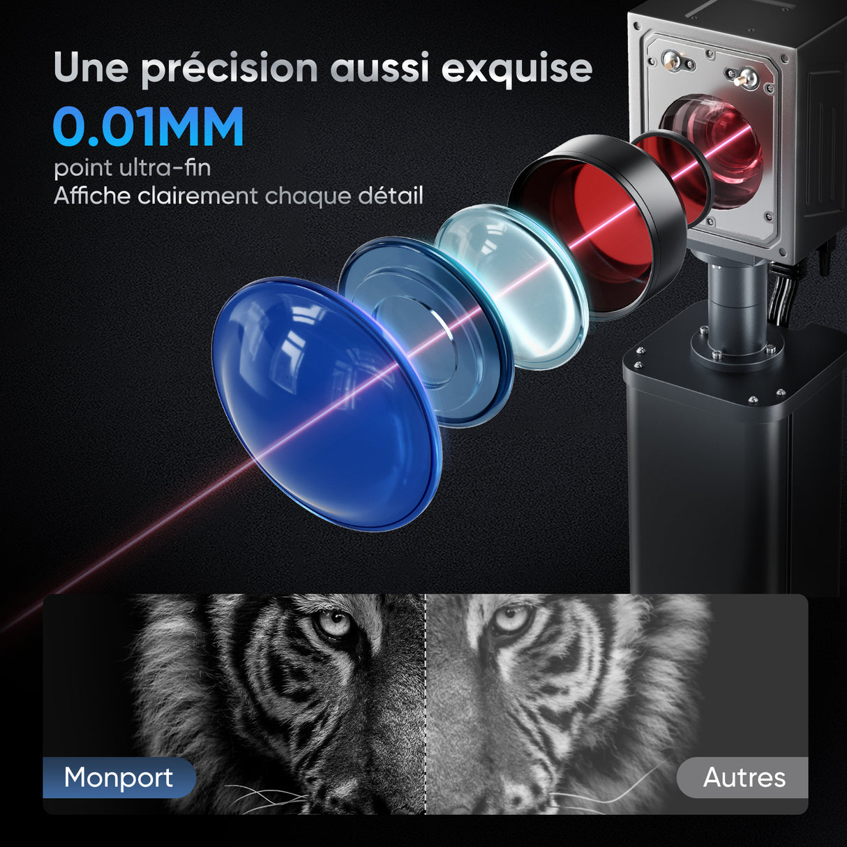 Monport GM 30W Machine de gravure et de marquage laser à fibre intégrée