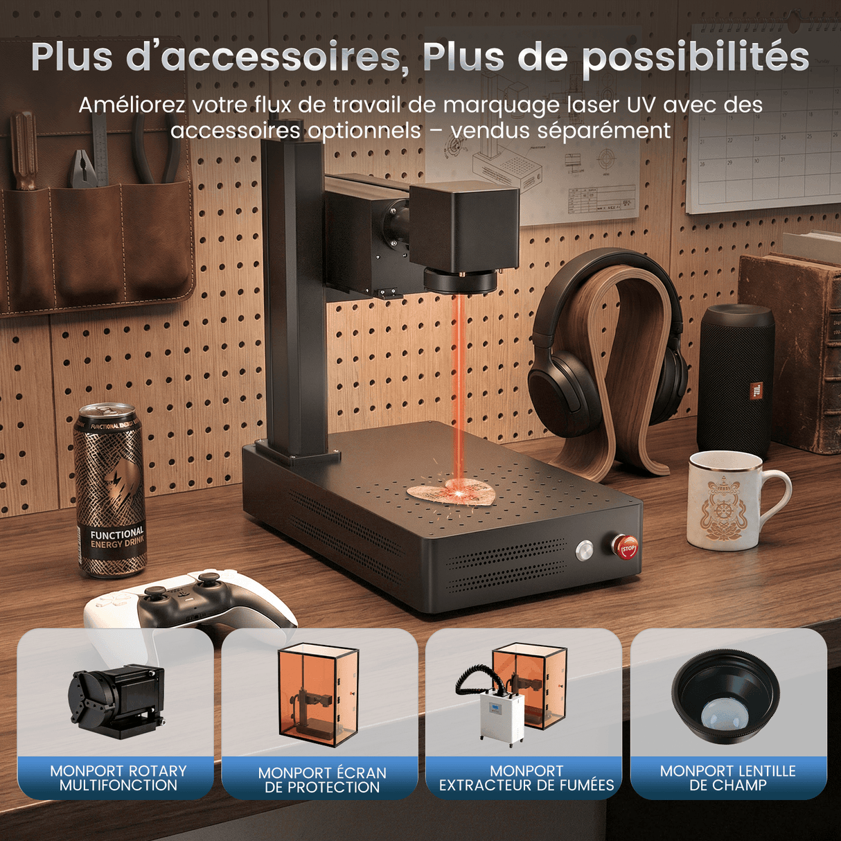 Monport 10W Graveur et Marqueur Laser UV