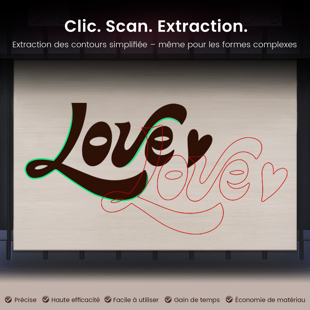 Monport Reno45 Pro Vision Graveur et Découpeur Laser CO2 de Bureau 45W (40×30 cm) avec Caméra HD 8MP et Mise au Point Automatique Assistée par Aimant