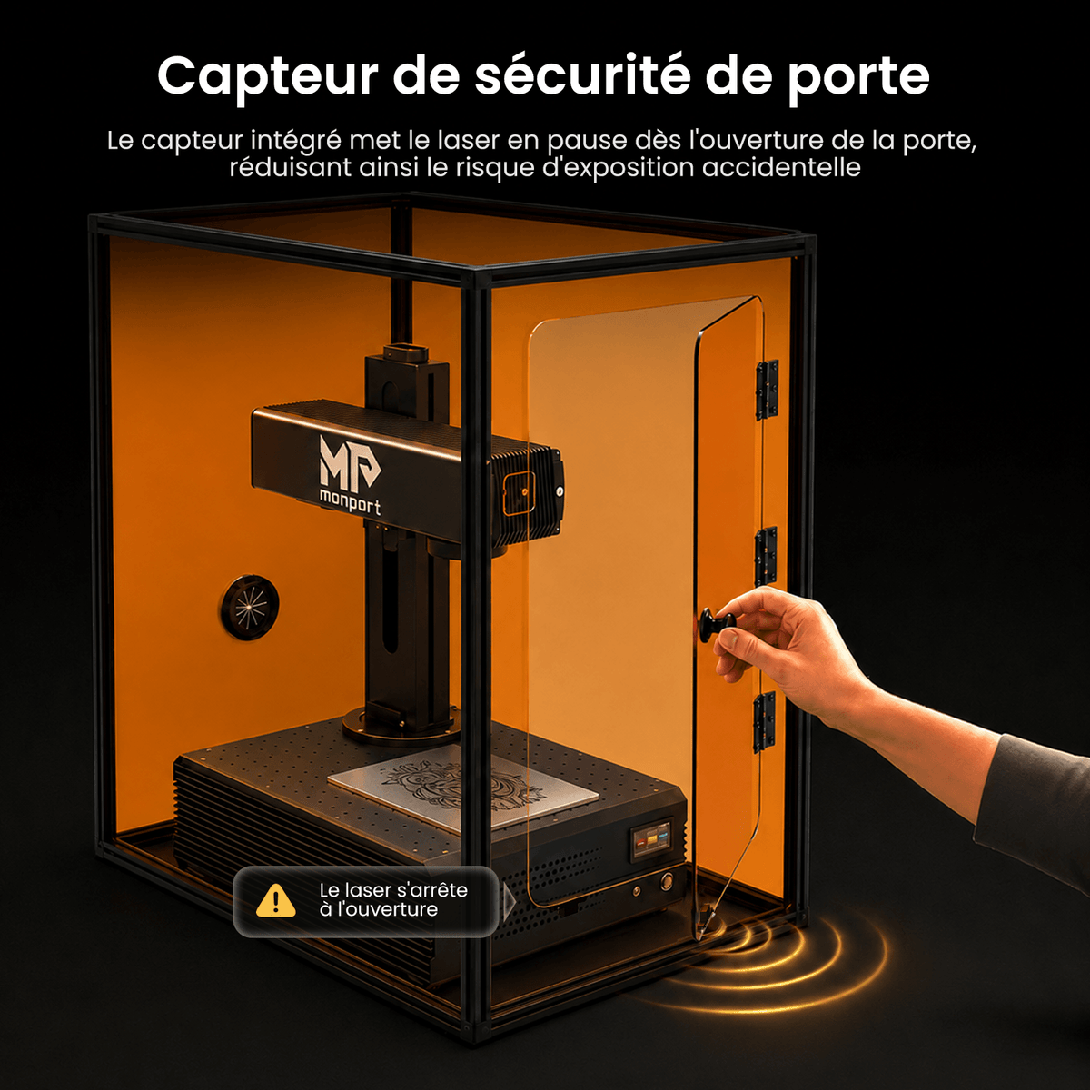 Boîtier de gravure laser monport pour intégration de lasers à fibre