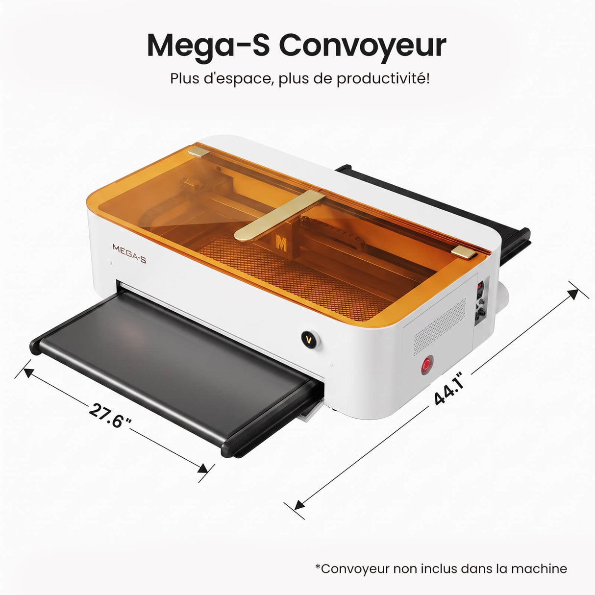 Monport MegaS – Mise à niveau de la série Mega : graveuse et découpeuse laser CO₂ 70 W avec précision intelligente