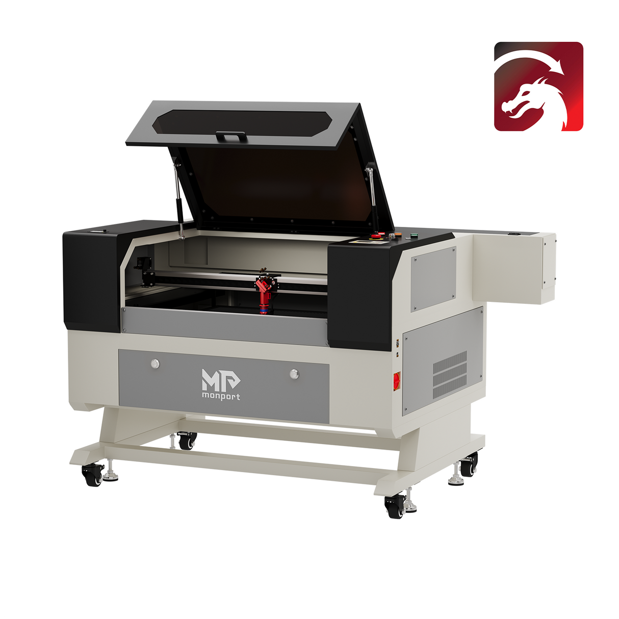 Monport 80W Machine à graver laser CO2 & cutter (500x700mm) avec Mise au point automatique et support