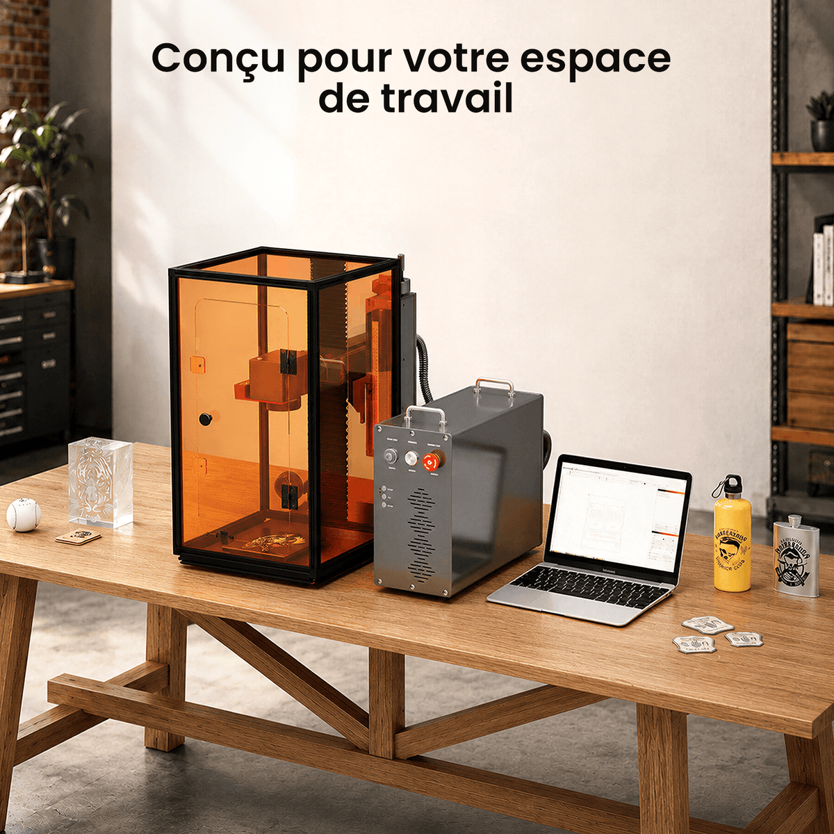 Monport Boîtier de gravure laser pour les lasers à fibre GT & GPro (avec interrupteur de sécurité porte)