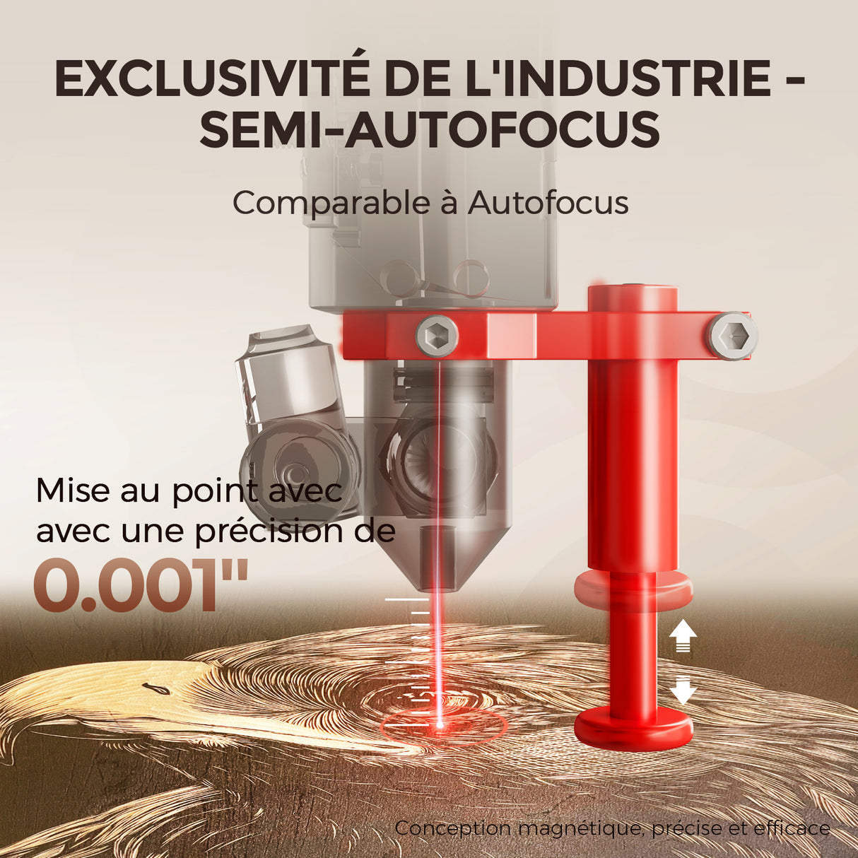 Monport Reno65 65W Graveur et découpeur laser CO2 de bureau ( 24" X 16" ) avec Mise au point automatique assistée flambant neuve