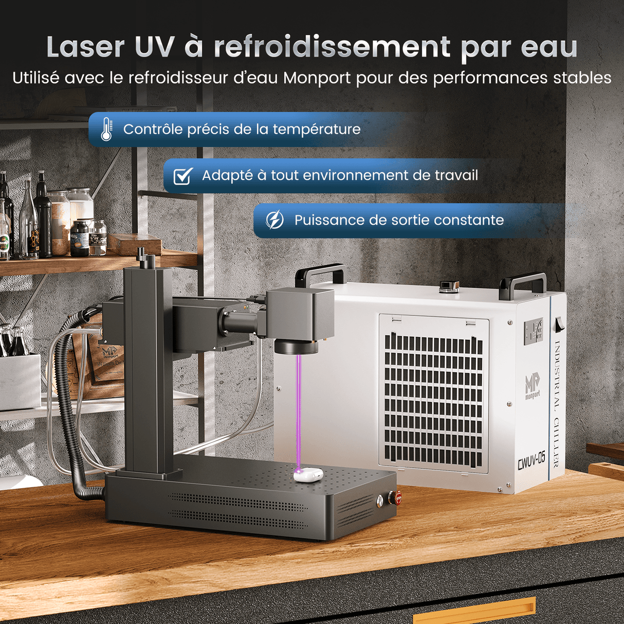 Monport 6W Graveur et Marqueur Laser UV