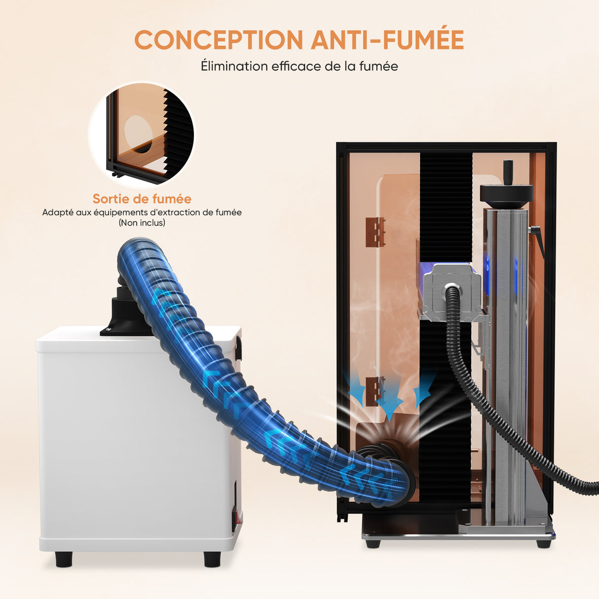 Monport Boîtier de gravure laser pour les lasers à fibre GQ & GPro (avec interrupteur de sécurité porte)