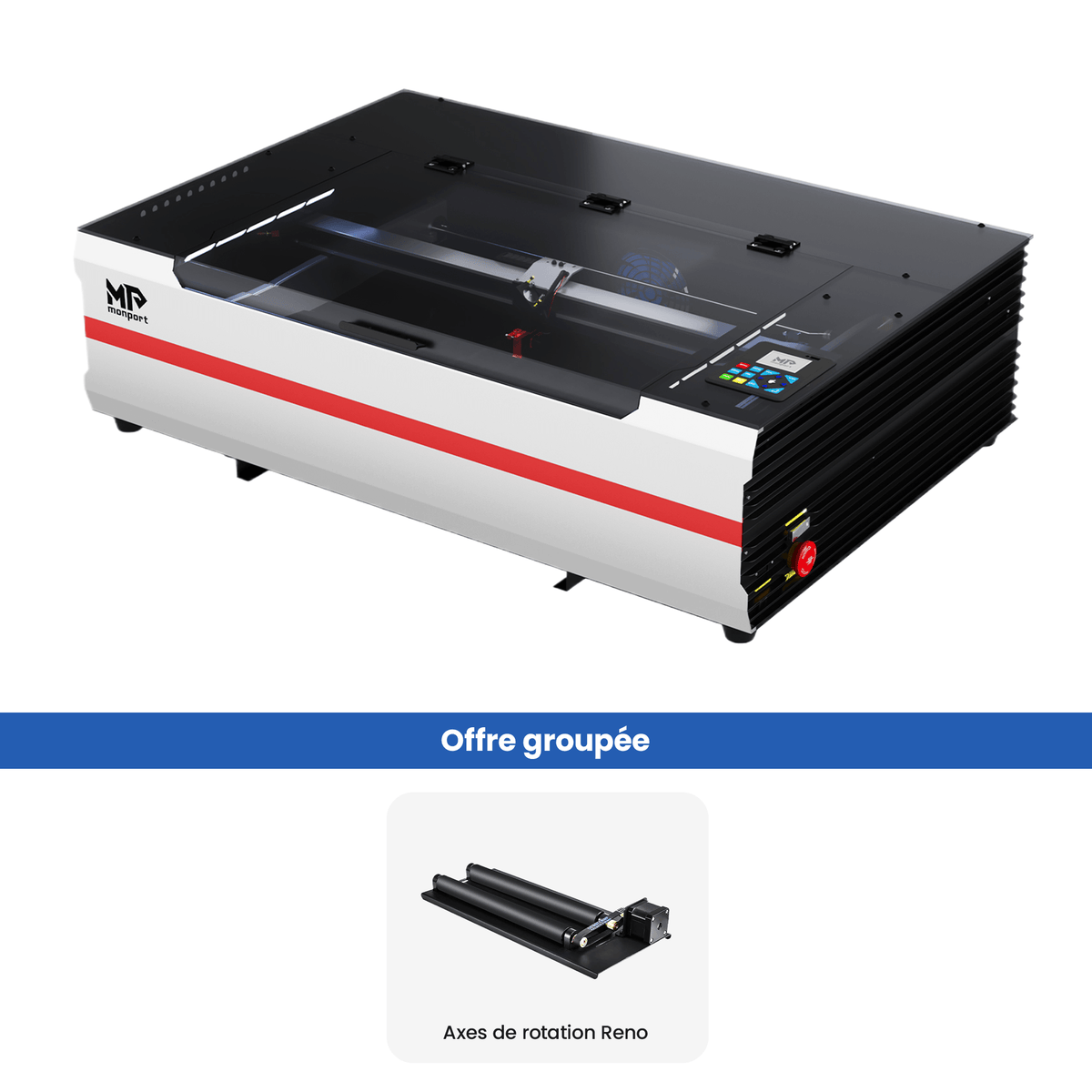 Monport Reno65 Pro 65W Graveur et découpeur laser CO2 de bureau (600x400mm) avec nouveau contr?leur DSP et Mise au point automatique assistée