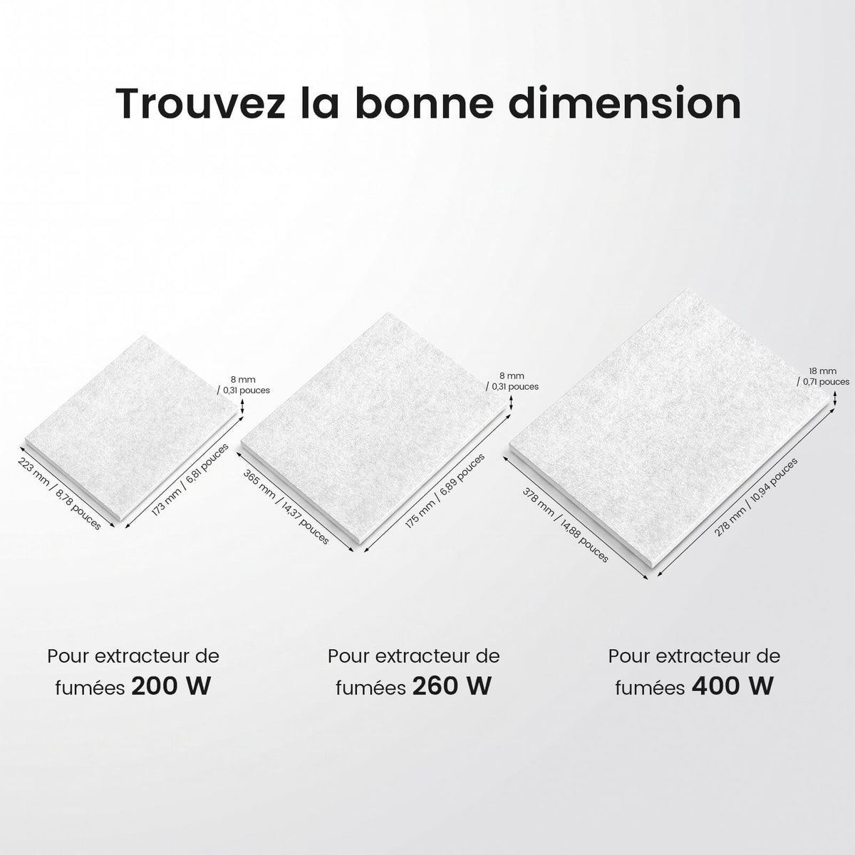 Monport 260W Kit de filtres préliminaires pour extracteur de fumée (1+5+1+1)