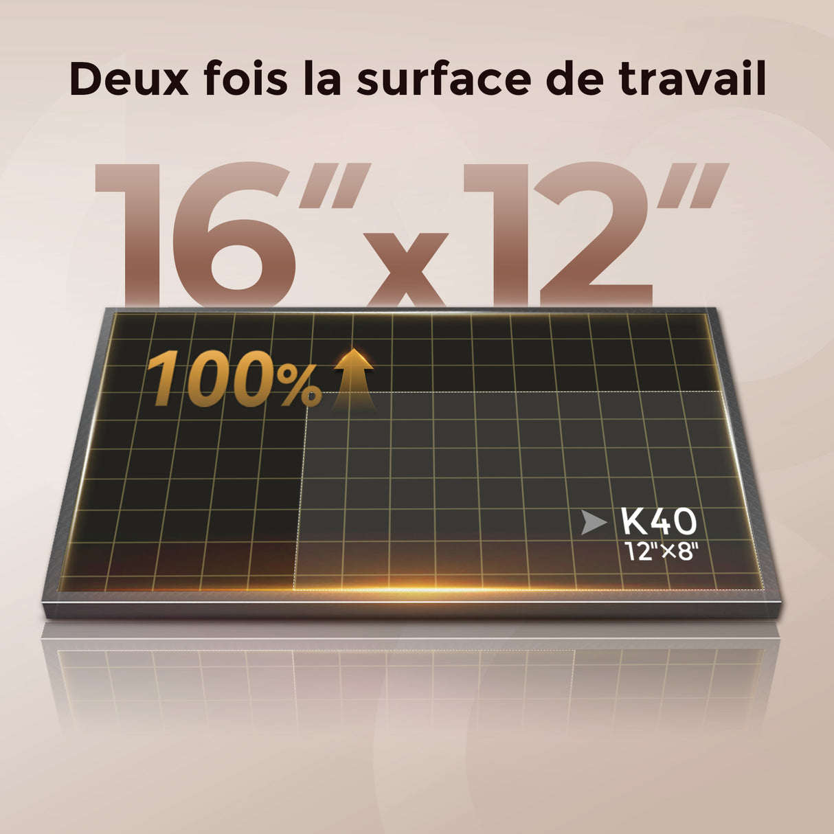 Monport Reno45 Pro 45W Graveuse et découpeuse laser CO2 de bureau (16" X 12") avec un tout nouveau système Mise au point automatique assistée