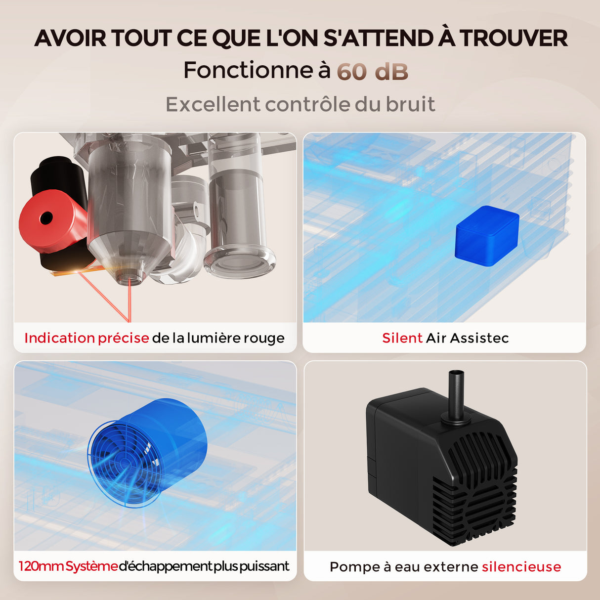 Monport Reno45 45W Graveuse et découpeuse laser CO2 de bureau (16" x 12") avec un tout nouveau système Mise au point automatique assistée