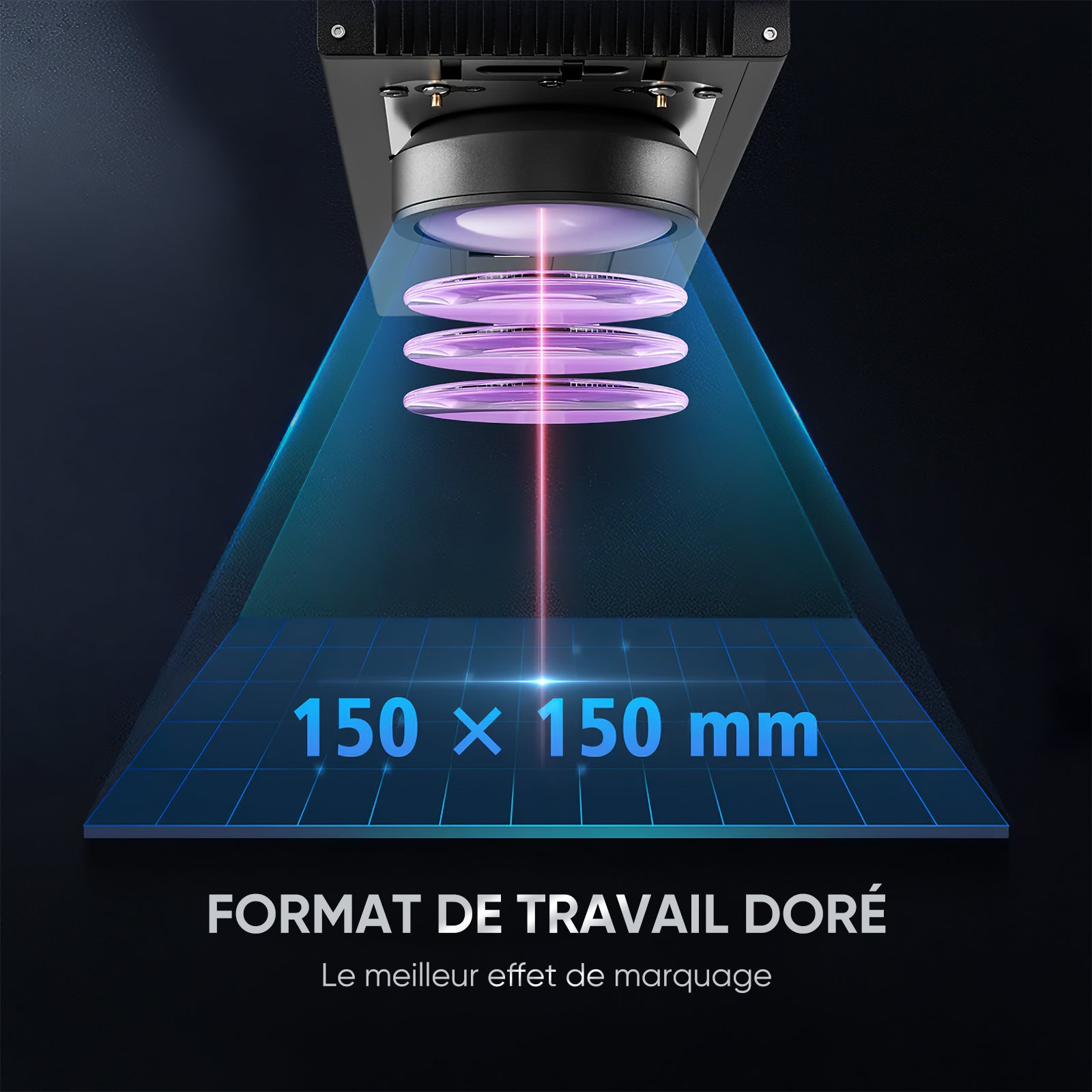 Monport GA Graveur & marqueur laser à fibre intégré amélioré 30W avec Mise au Point Automatique