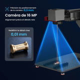 Monport GPro 100W MOPA Machine laser à fibre Vision – Avec système de vision pour un positionnement automatique, une gravure métallique précise et un marquage laser