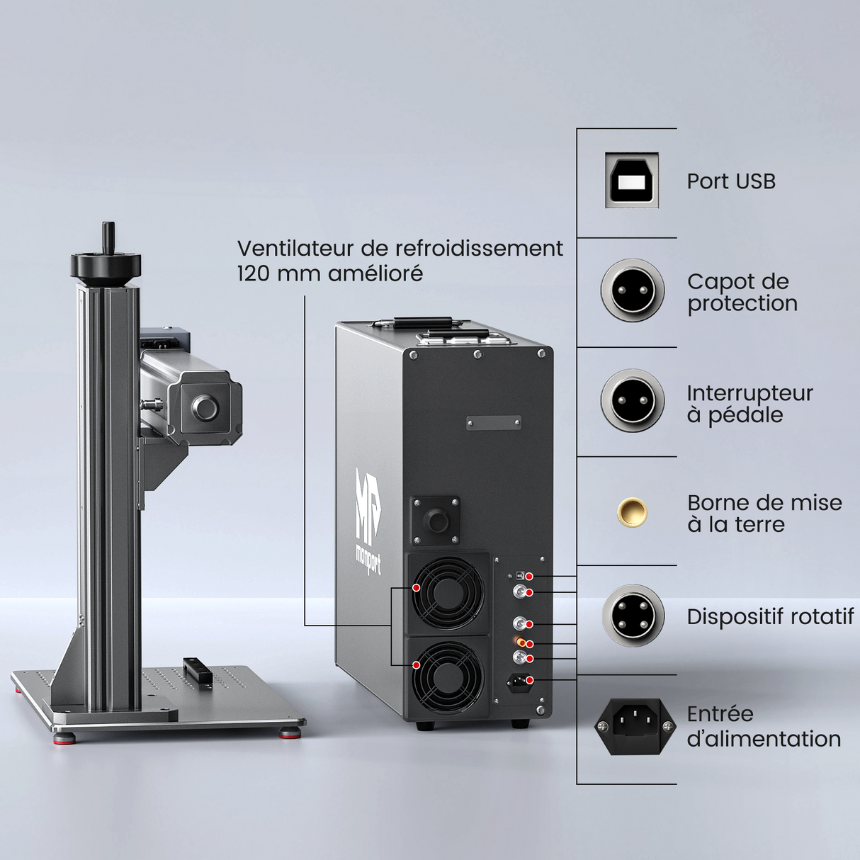 Monport GT 200W Split MOPA & Autofokus-Faserlaser-Gravierer & Farbemarkierungsmaschine