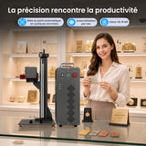 Monport GPro 200W MOPA Machine laser à fibre Vision – Avec système de vision pour un positionnement automatique, une gravure métallique précise et un marquage laser