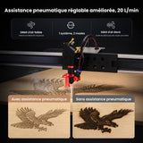 Monport Reno65 Pro Vision 65W – Machine de gravure et de découpe laser CO₂ de bureau (600x400mm) avec caméra HD 8MP, support de mise au point automatique magnétique et système de refroidissement par eau intégré