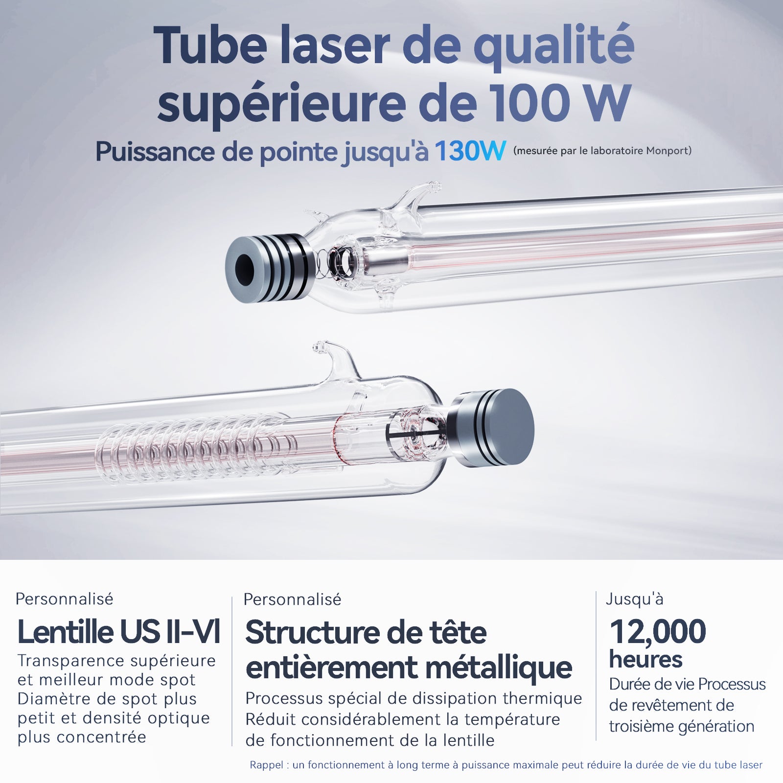 Monport Effi 10S version améliorée machine de gravure et de découpe laser CO2 100W avec fonction de mise au point automatique et refroidisseur d'eau intégré