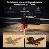 Monport Reno45 Pro Vision Graveur et découpeur laser CO₂ de bureau 45 W (16" x 12") avec caméra HD 8 MP, assistance à la mise au point automatique et système de refroidissement à eau intégré