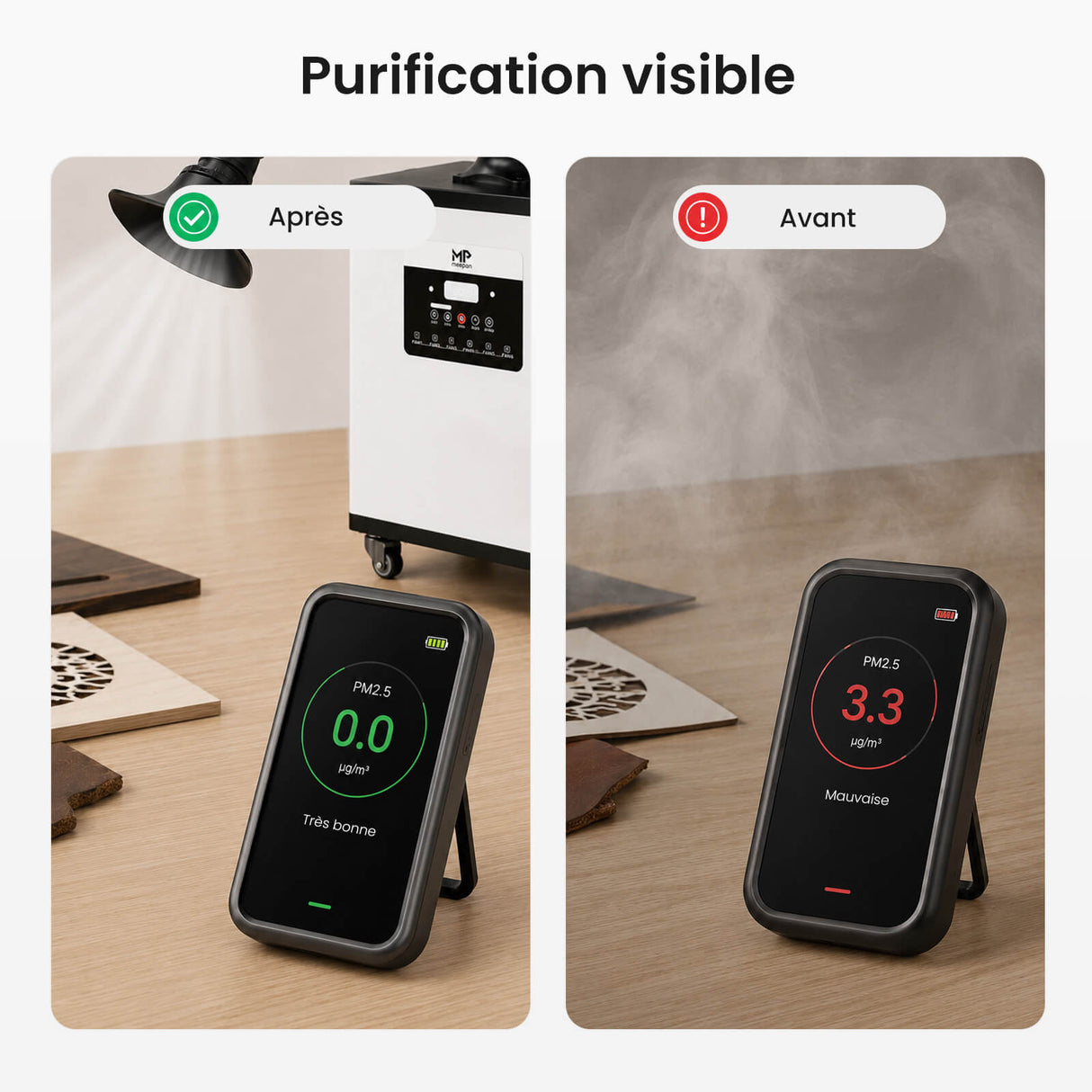 Monport 260W Système d’aspiration des fumées laser avec filtration à 4 niveaux – Pour machines de gravure laser CO₂ et fibre