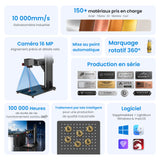 Monport GPro 100W MOPA Machine laser à fibre Vision – Avec système de vision pour un positionnement automatique, une gravure métallique précise et un marquage laser