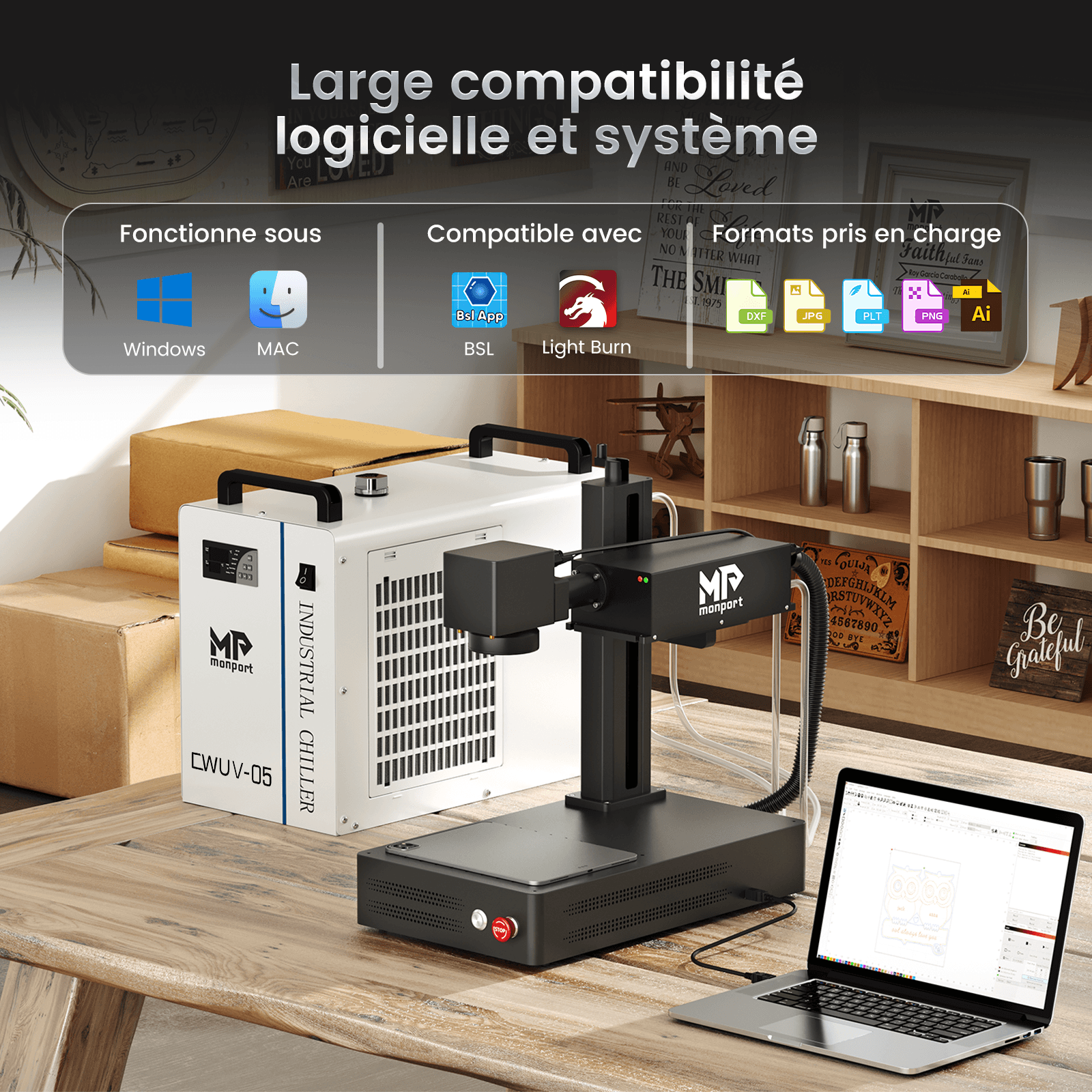 Monport 6W Graveur et Marqueur Laser UV