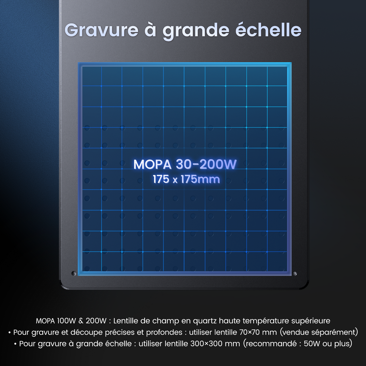 Monport GT 100W Graveur et machine de marquage couleur laser à fibre MOPA séparé avec autofocus – Appareil