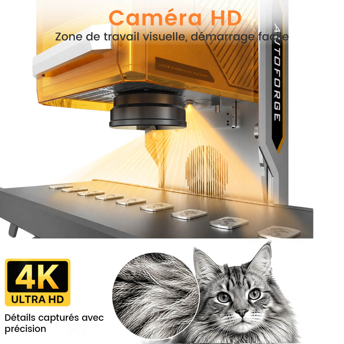 Monport AutoForge Machine de Gravure Laser Double avec Laser à Fibre 30W et Laser Diode 20W – Graveur Laser Précis et Portable