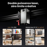 Monport Reno45 Pro Vision Graveur et découpeur laser CO₂ de bureau 45 W (16" x 12") avec caméra HD 8 MP, assistance à la mise au point automatique et système de refroidissement à eau intégré