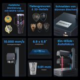 Graveur et machine de marquage laser à fibre MOPA intégré Monport GM 30W Pro avec mise au point automatique