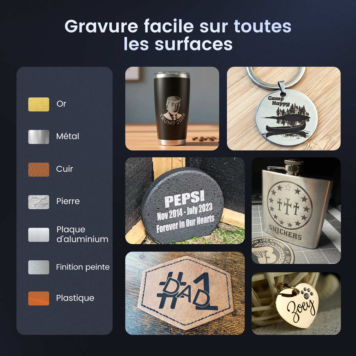 Monport GT 50W Graveur et machine de marquage laser à fibre séparé avec autofocus (7,9" x 7,9")