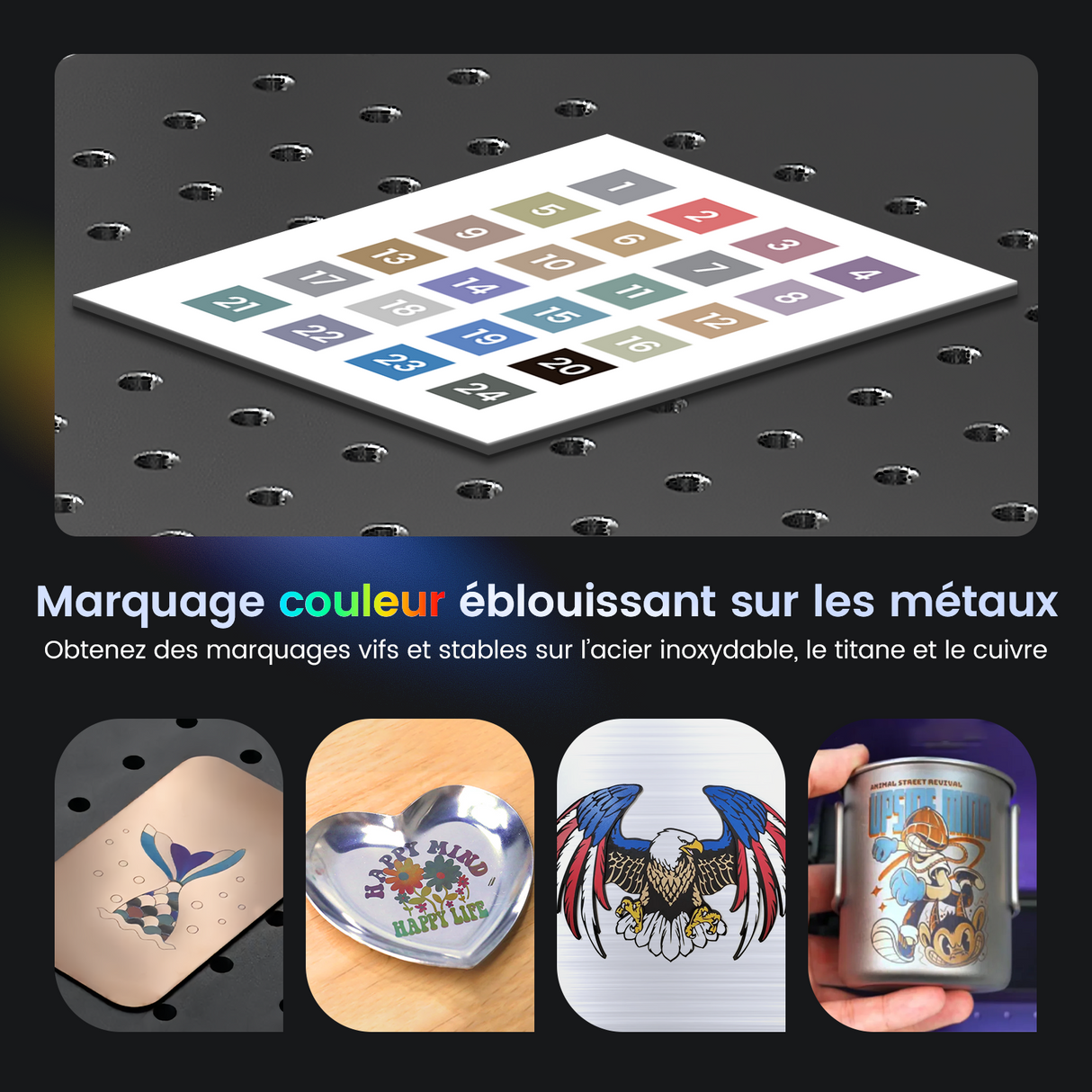 Monport GT 30W Graveur et machine de marquage couleur laser à fibre MOPA séparé avec autofocus – Appareil