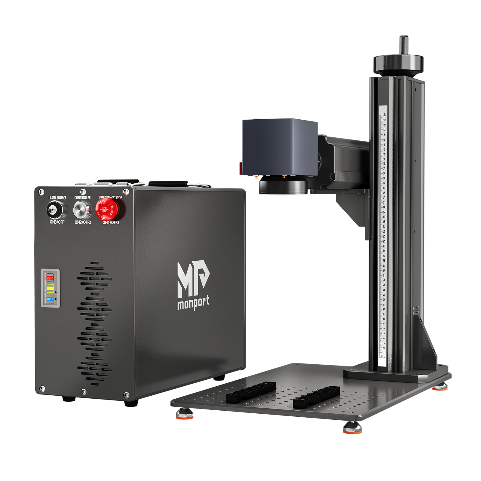 Monport GT 50W Graveur et machine de marquage laser à fibre séparé avec autofocus (7,9