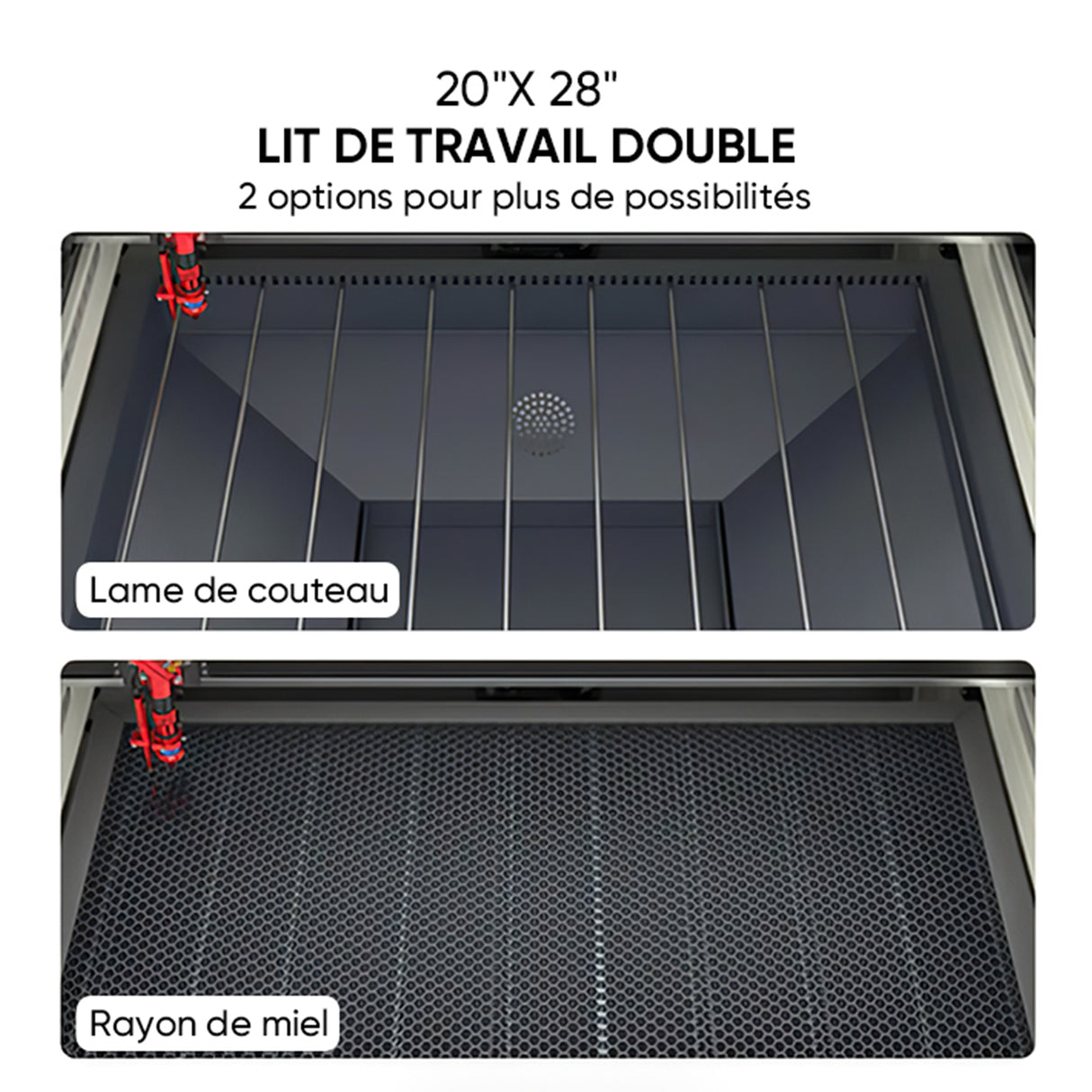 Monport 60W Machine à graver laser CO2 & Cutter (700 x 500mm) Surface de gravure avec Mise au point automatique