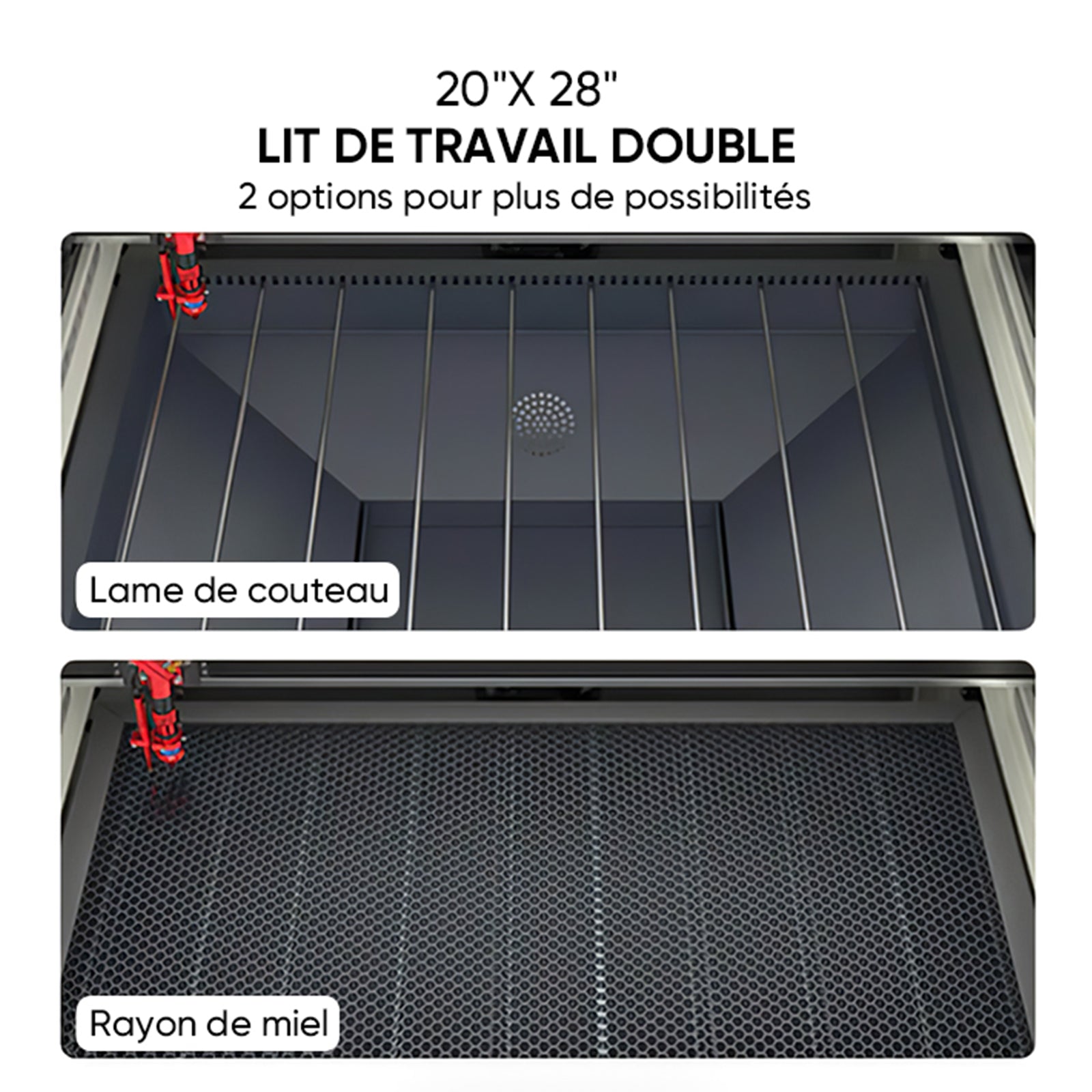 Monport 60W Machine à graver laser CO2 & Cutter (700 x 500mm) Surface de gravure avec Mise au point automatique
