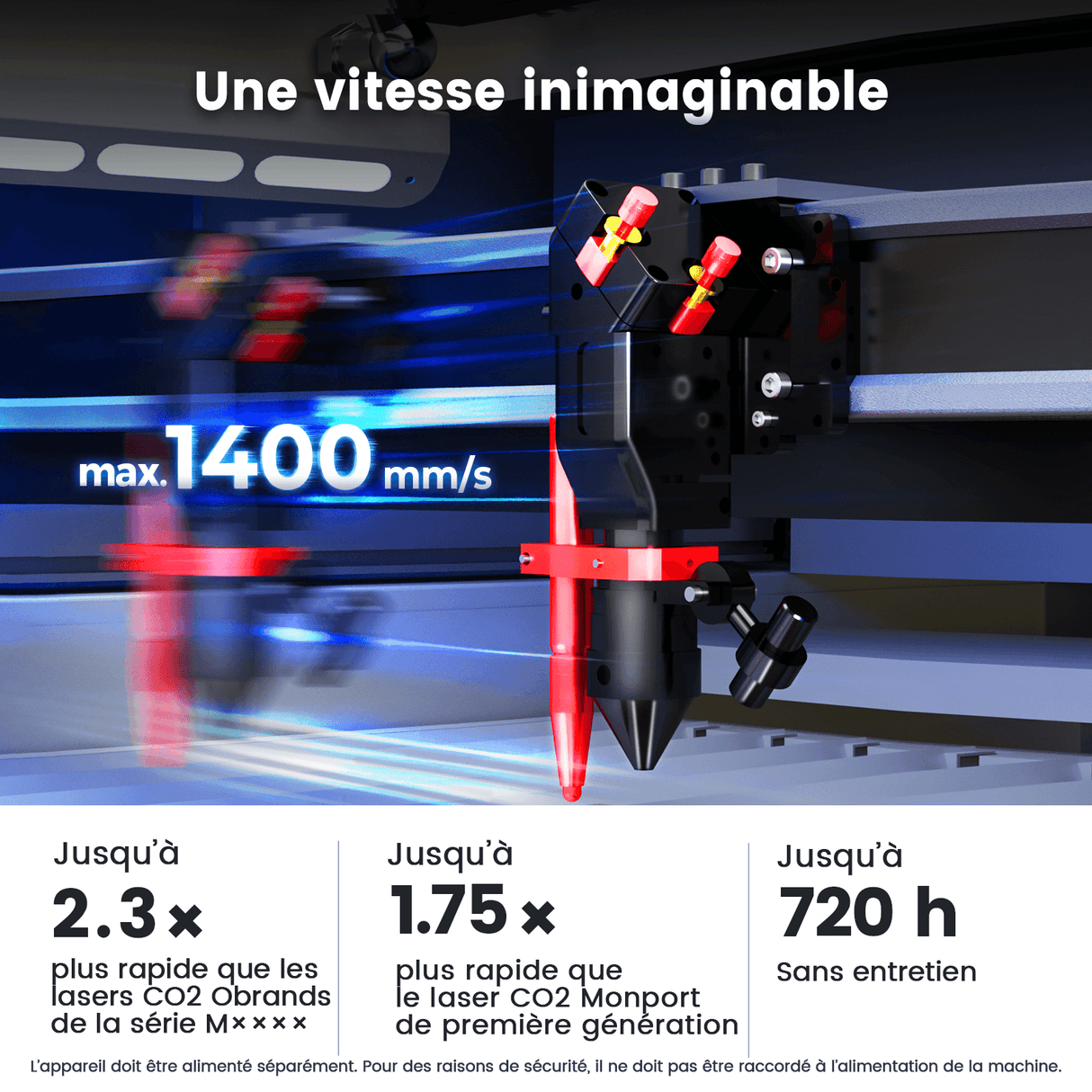 Monport Effi9S Laser CO₂ de gravure et de découpe amélioré 90 W (914 × 610 mm) avec mise au point automatique et refroidisseur d’eau intégré 4,9 (18 avis)
