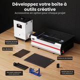 Monport Reno45 Pro Vision Graveur et découpeur laser CO₂ de bureau 45 W (16" x 12") avec caméra HD 8 MP, assistance à la mise au point automatique et système de refroidissement à eau intégré