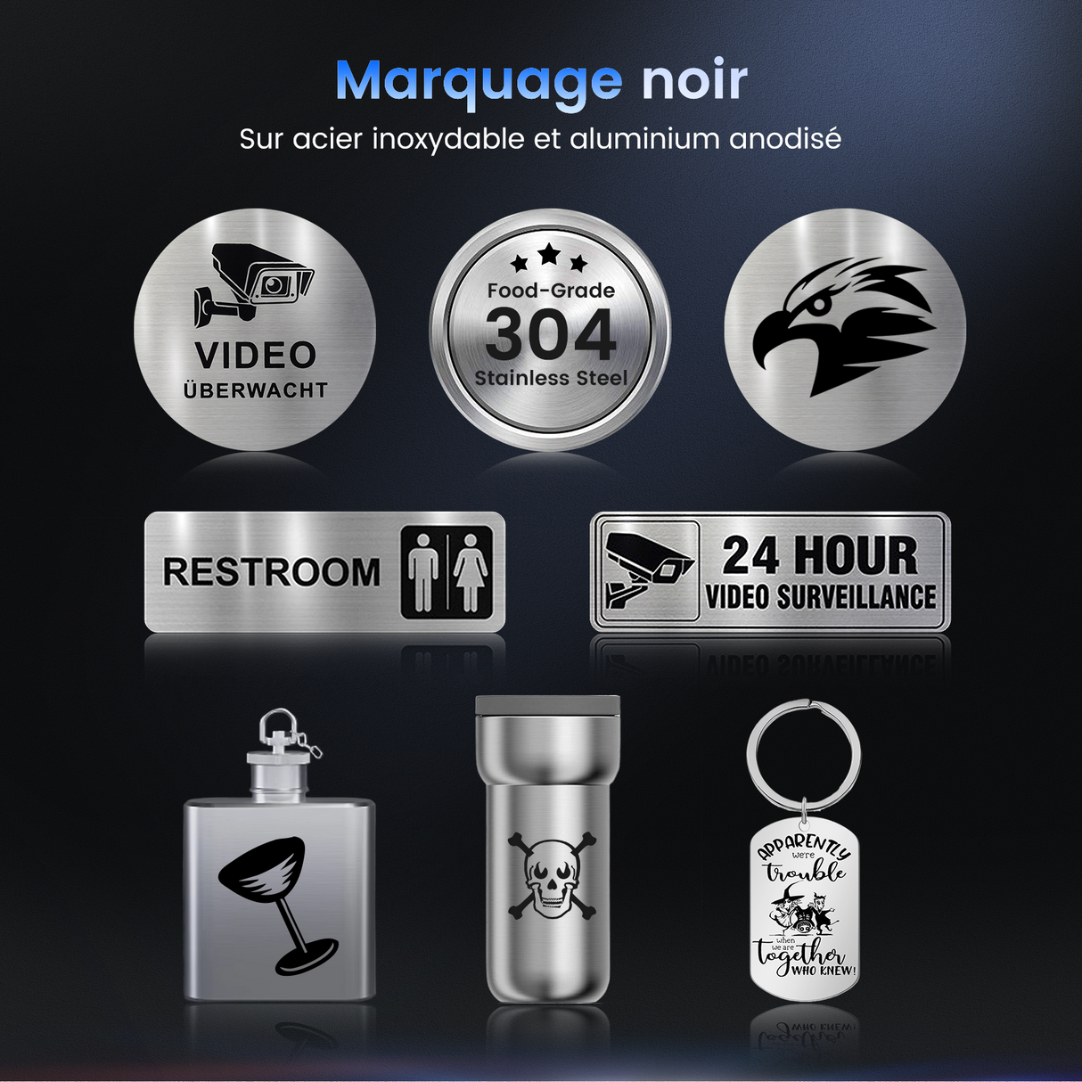 Monport GT 60W Graveur et machine de marquage couleur laser à fibre MOPA séparé avec autofocus – Appareil