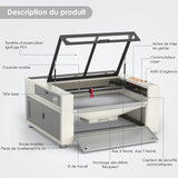 Monport 130W CO2 intégré Système de refroidissement par eau Machine à graver laser & Cutter avec (1300 x 900mm) surface de gravure