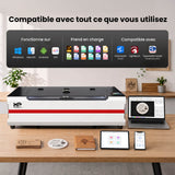 Monport Reno65 Pro Vision 65W – Machine de gravure et de découpe laser CO₂ de bureau (600x400mm) avec caméra HD 8MP, support de mise au point automatique magnétique et système de refroidissement par eau intégré