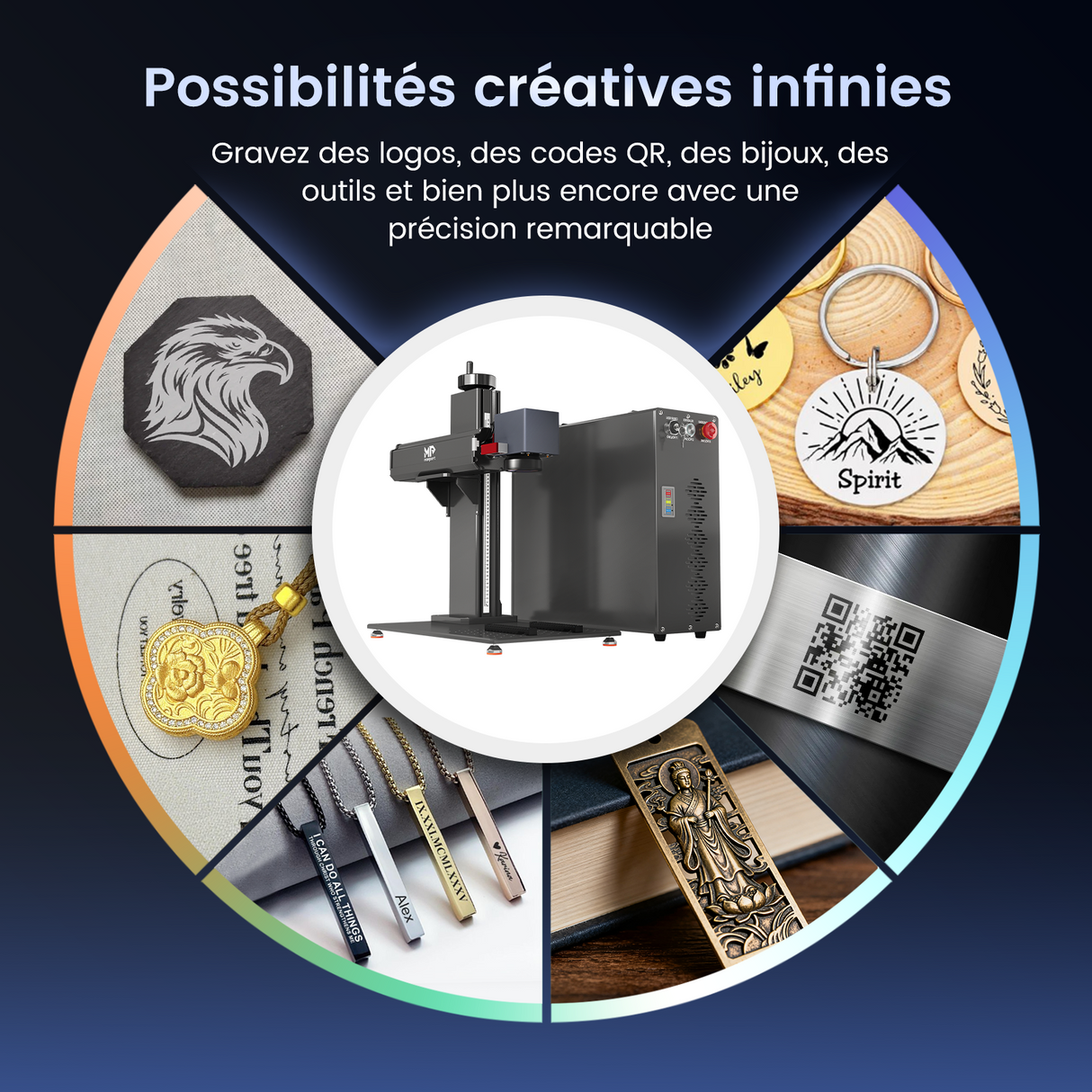 Monport GT 200W Split MOPA & Autofokus-Faserlaser-Gravierer & Farbemarkierungsmaschine