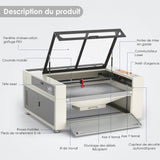 Monport 150W CO2 intégré Système de refroidissement à eau Machine à graver laser & Cutter avec (1600x 1000mm) surface de gravure