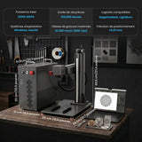Monport GPro 200W MOPA Machine laser à fibre Vision – Avec système de vision pour un positionnement automatique, une gravure métallique précise et un marquage laser