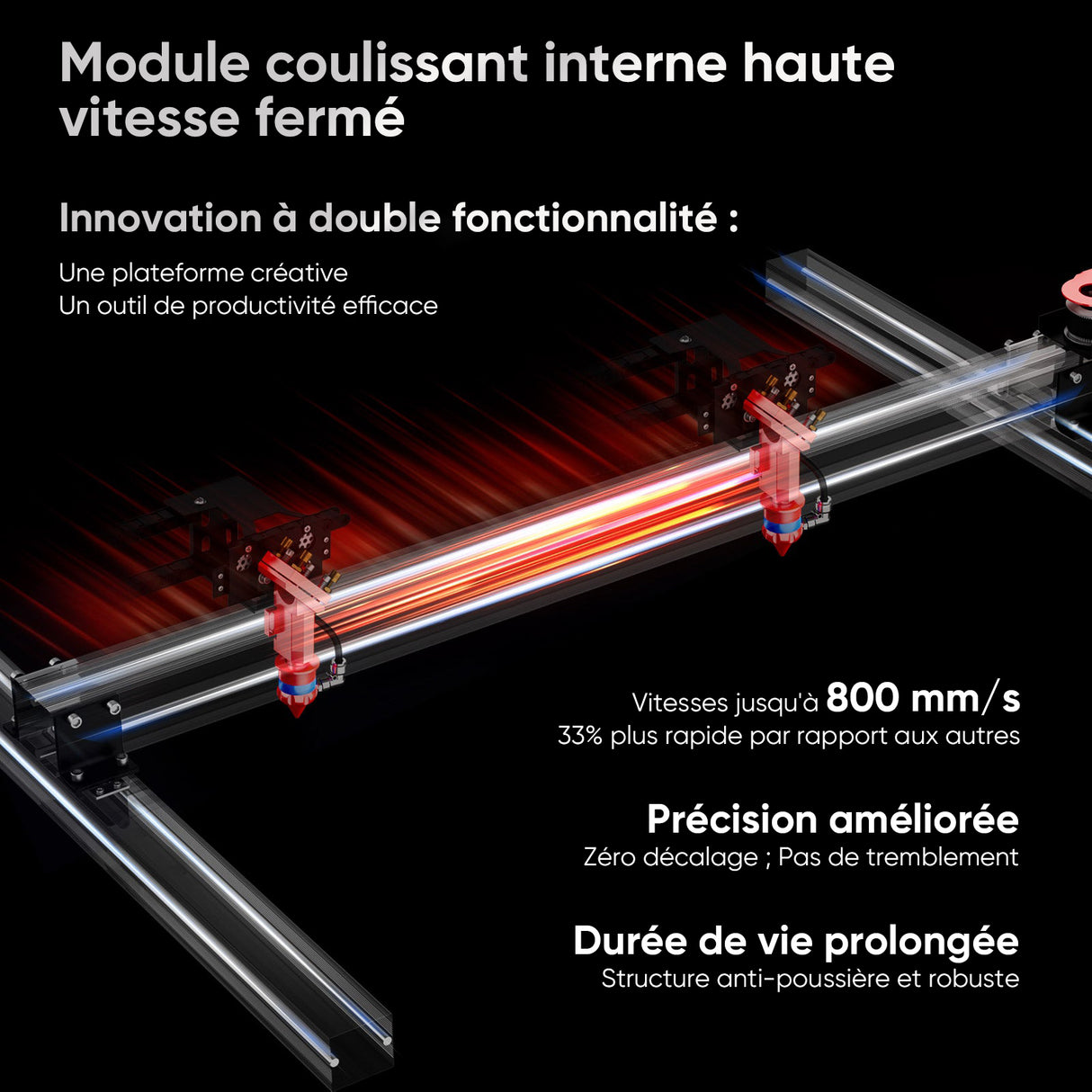 Monport 100W Machine à graver & cutter laser CO2 (500x700mm) avec autofocus