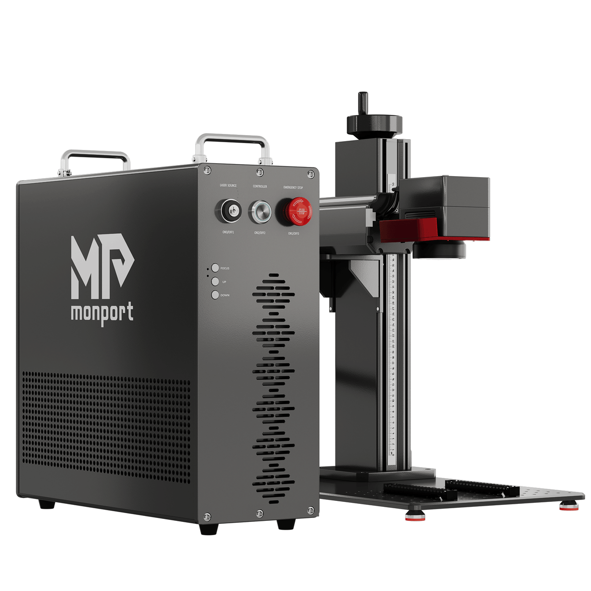 Monport GPro 200W MOPA Machine laser à fibre Vision – Avec système de vision pour un positionnement automatique, une gravure métallique précise et un marquage laser